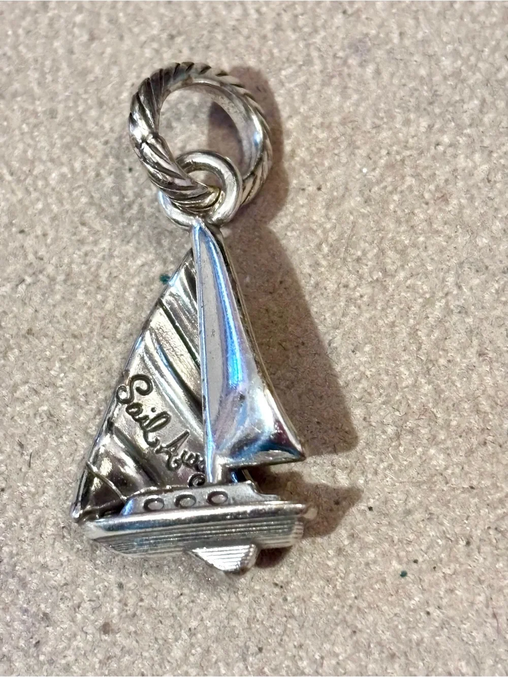 🆕Listing! Brighton Set Sail charm Sailboat in blue & aqua with crystals Retired